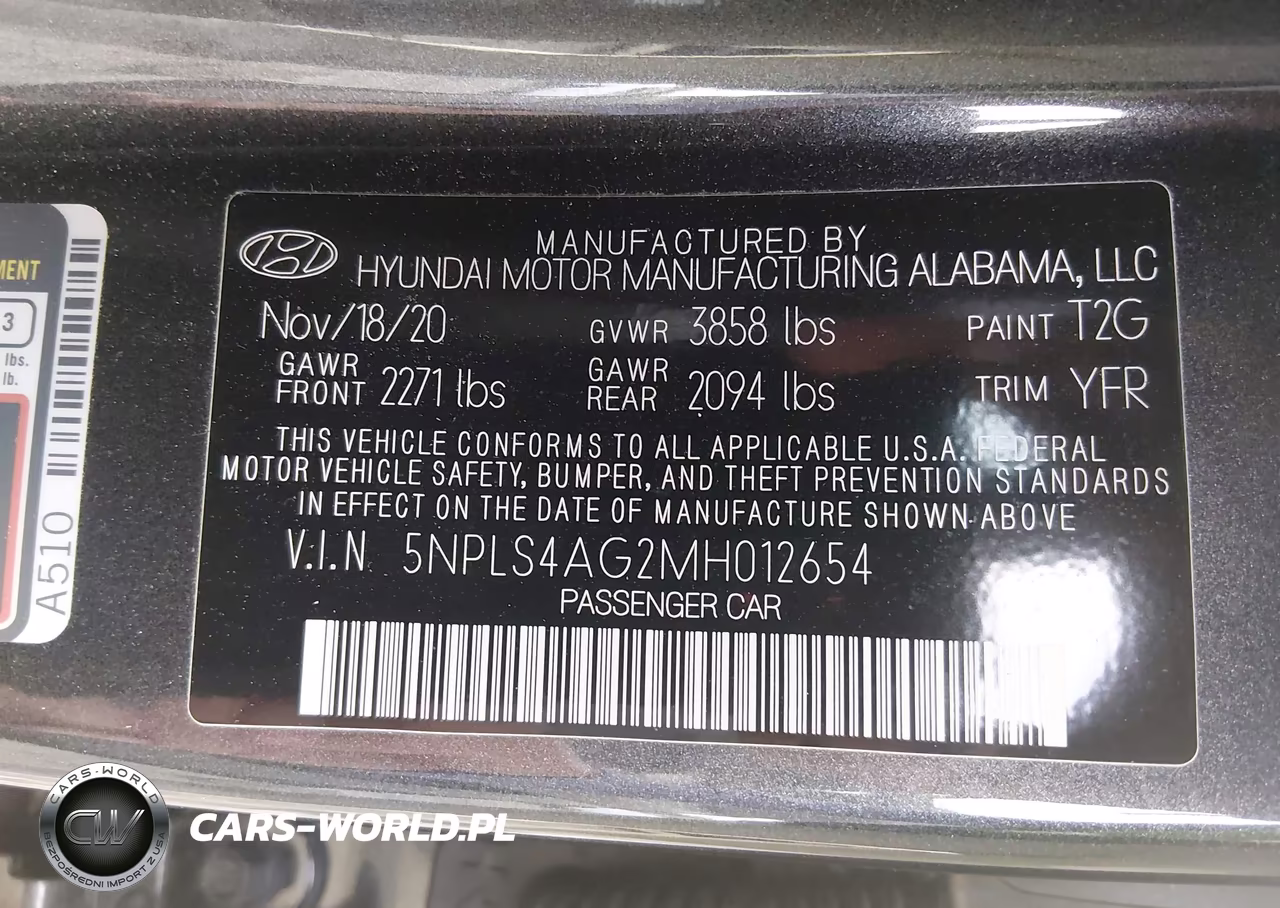 2021 Hyundai Elantra Sel VIN:5NPLS4AG2MH012654 - 9