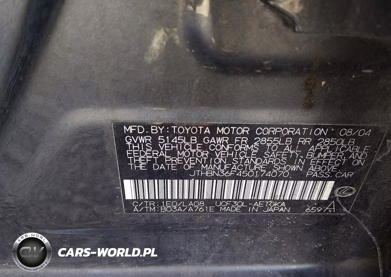2005 Lexus Ls 430 VIN:JTHBN36F450174070 - 9