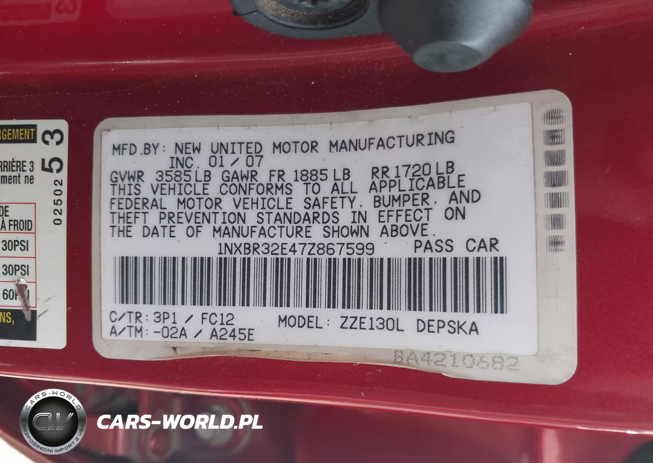 2007 Toyota Corolla S VIN:1NXBR32E47Z867599 - 9
