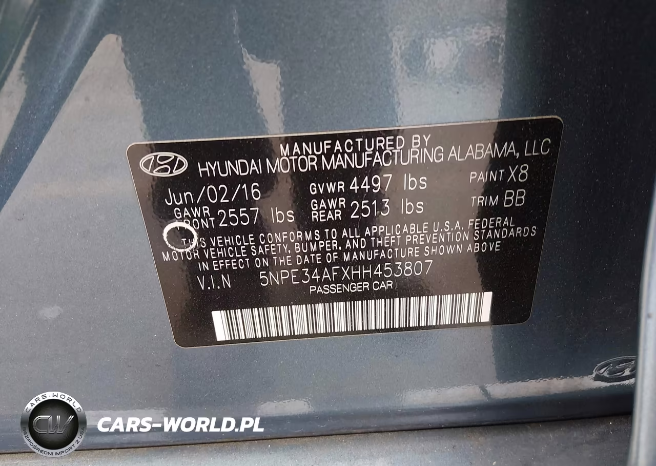 2017 Hyundai Sonata Sport VIN:5NPE34AFXHH453807 - 9