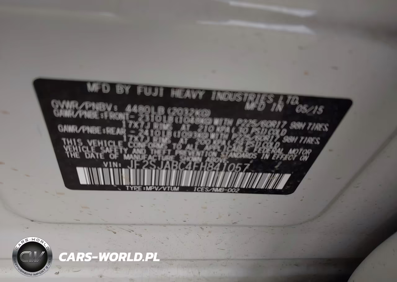 2015 Subaru Forester 2.5I VIN:JF2SJABC4FH841057 - 9