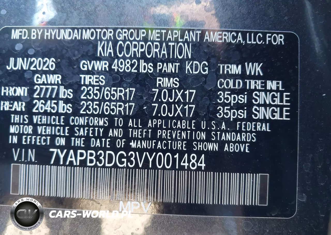 2027 Kia Sportage VIN:7YAPB3DG3VY001484 - 9