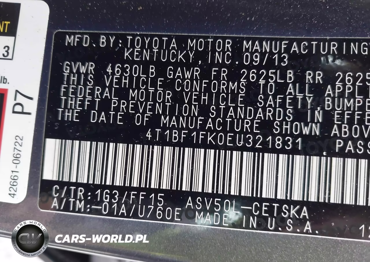 2014 Toyota Camry Se VIN:4T1BF1FK0EU321831 - 9