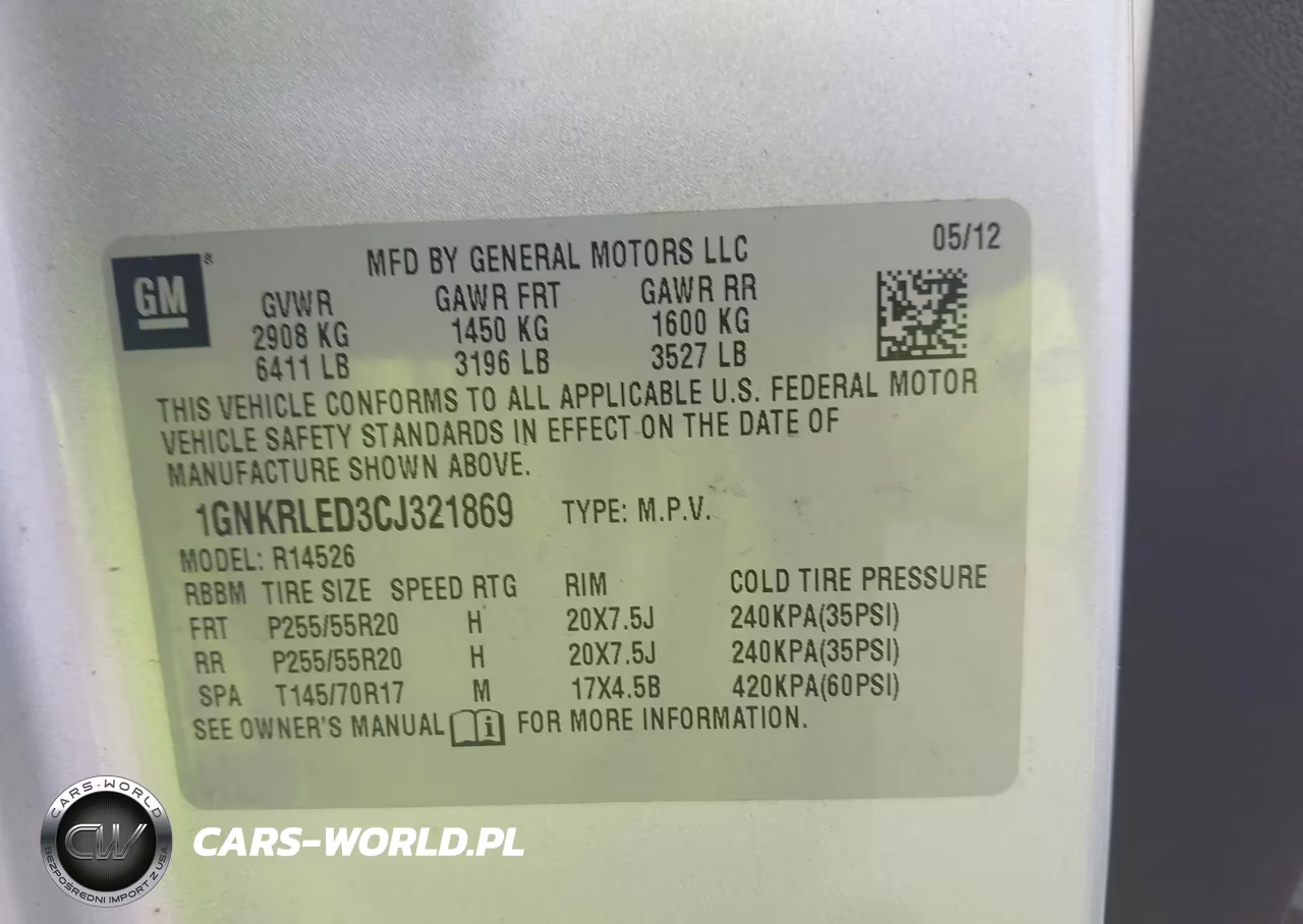 2012 Chevrolet Traverse Ltz VIN:1GNKRLED3CJ321869 - 9