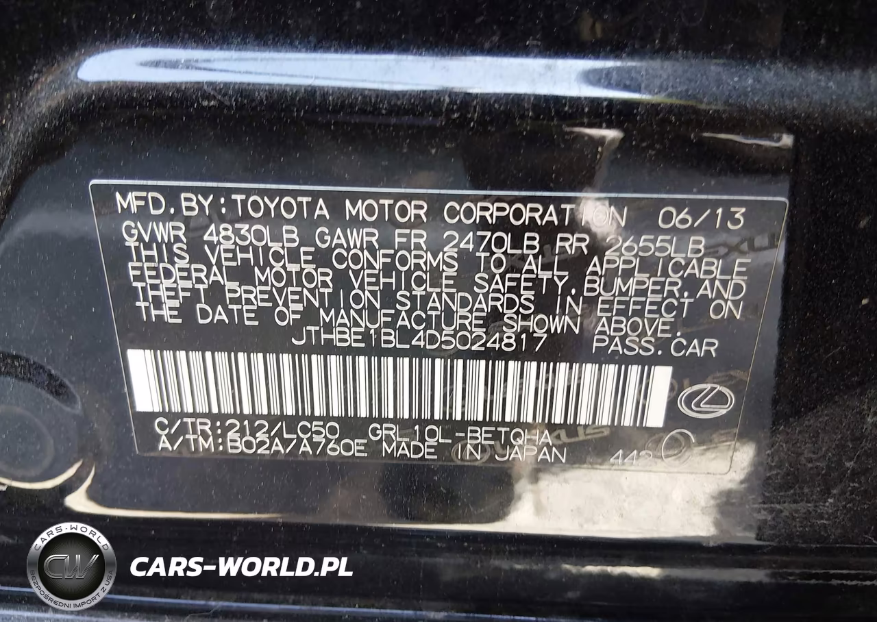 2013 Lexus Gs 350 VIN:JTHBE1BL4D5024817 - 9