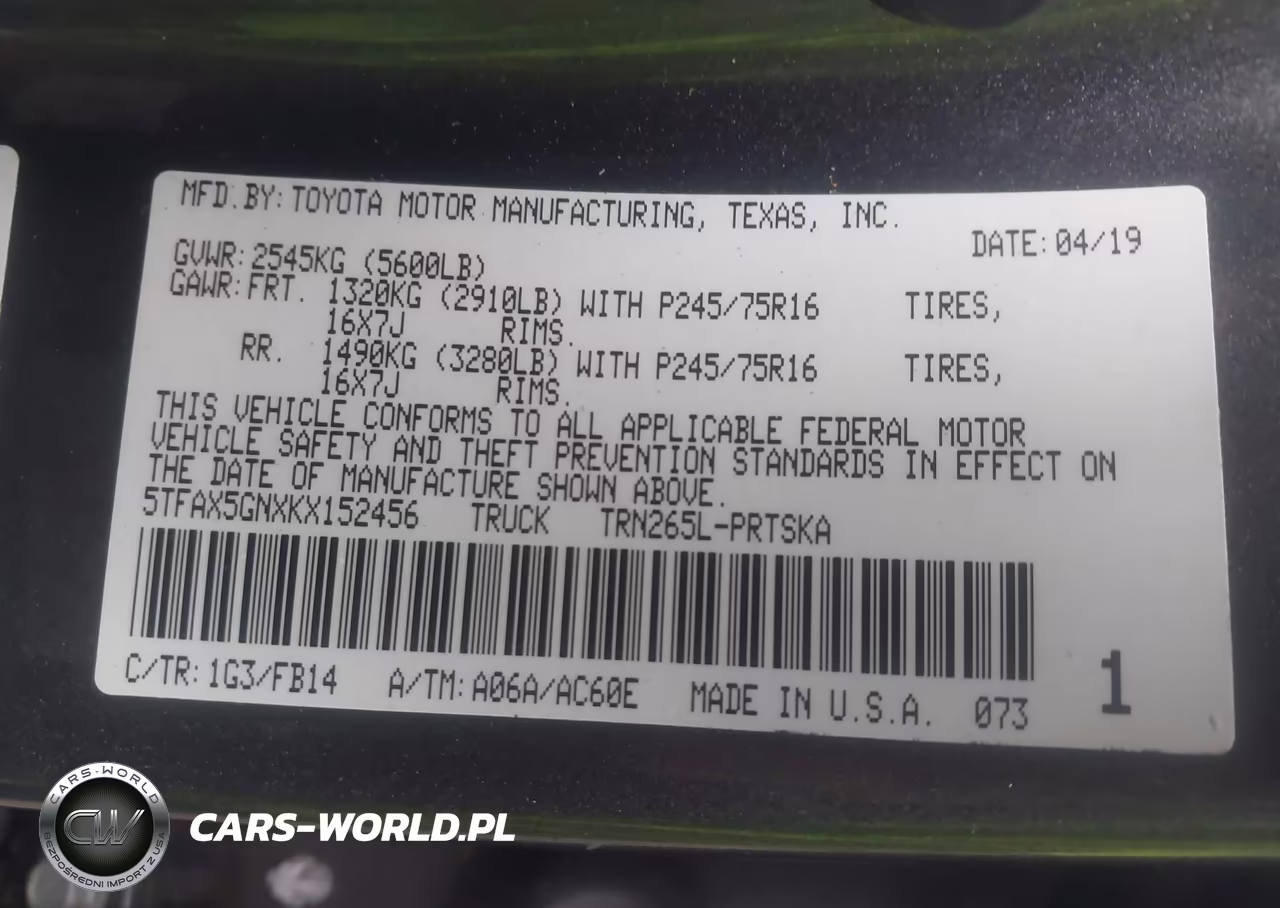 2019 Toyota Tacoma Sr VIN:5TFAX5GNXKX152456 - 9