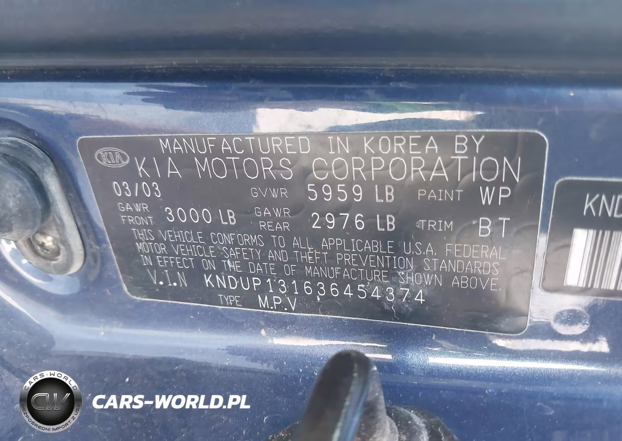 2003 Kia Sedona Ex-Lx VIN:KNDUP131636454374 - 9