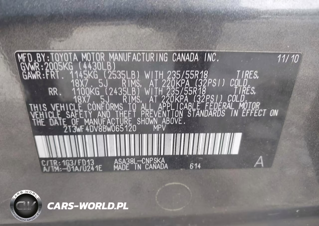 2011 Toyota Rav4 Sport VIN:2T3WF4DV8BW065120 - 9