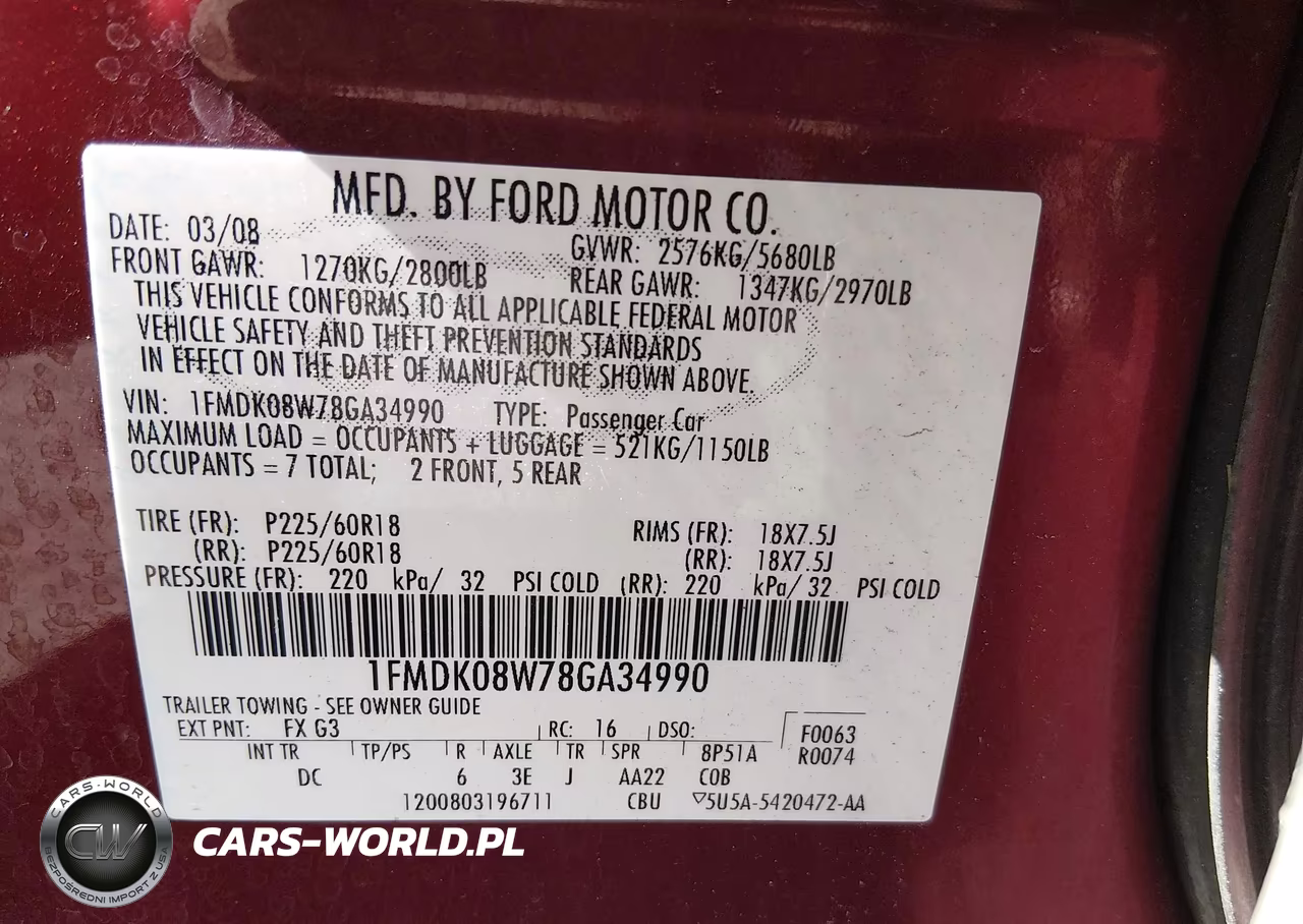 2008 Ford Taurus X Eddie Bauer VIN:1FMDK08W78GA34990 - 9