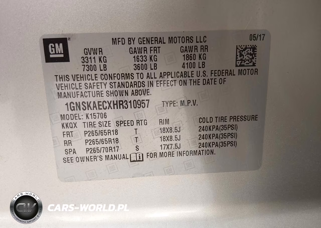2017 Chevrolet Tahoe Ls VIN:1GNSKAECXHR310957 - 9