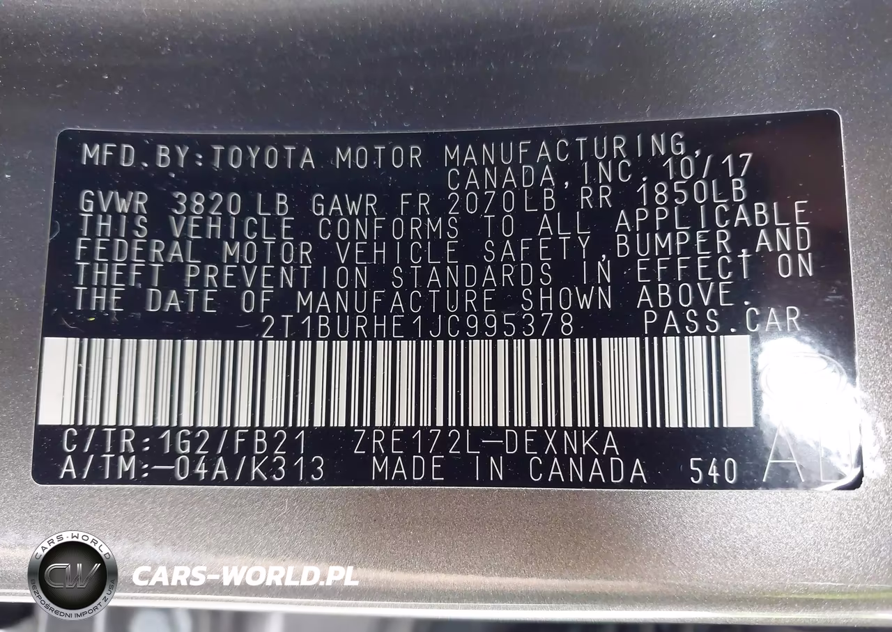 2018 Toyota Corolla Le VIN:2T1BURHE1JC995378 - 9
