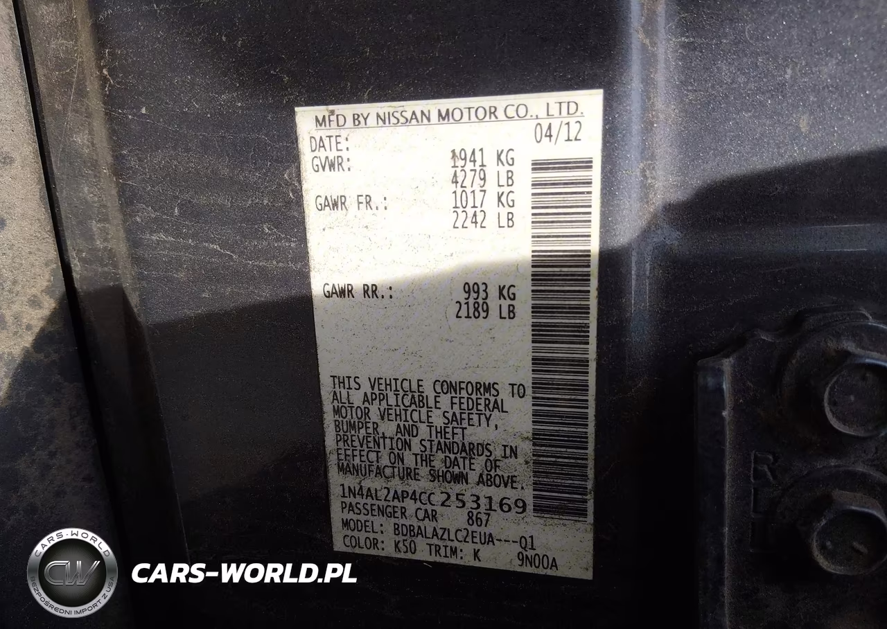 2012 Nissan Altima 2.5 VIN:1N4AL2AP4CC253169 - 9