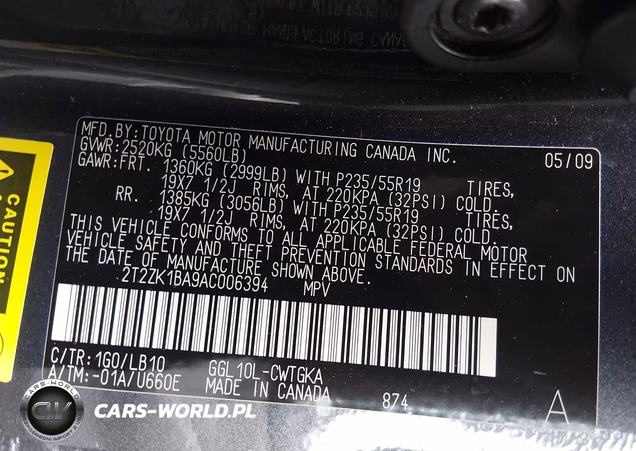 2010 Lexus Rx 350 VIN:2T2ZK1BA9AC006394 - 9