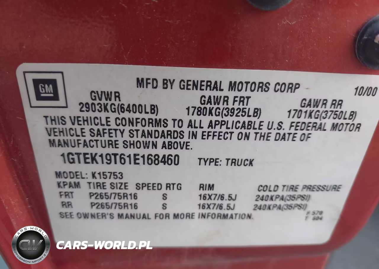 2001 GMC Sierra 1500 Sle VIN:1GTEK19T61E168460 - 9