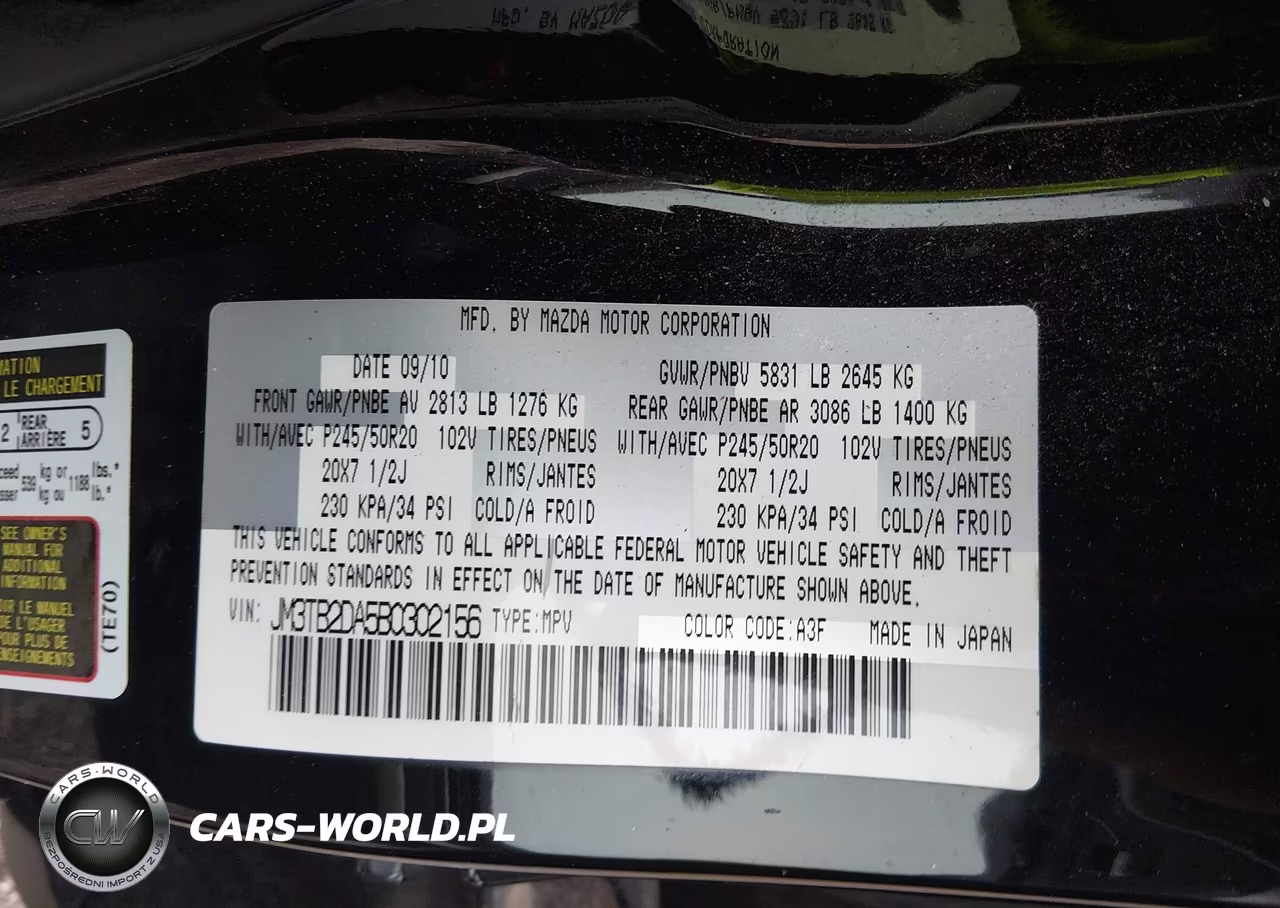 2011 Mazda Cx-9 Grand Touring VIN:JM3TB2DA5B0302156 - 9