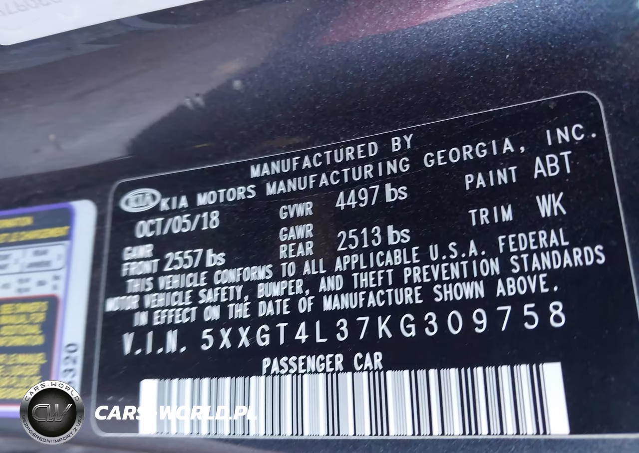 2019 Kia Optima S VIN:5XXGT4L37KG309758 - 9
