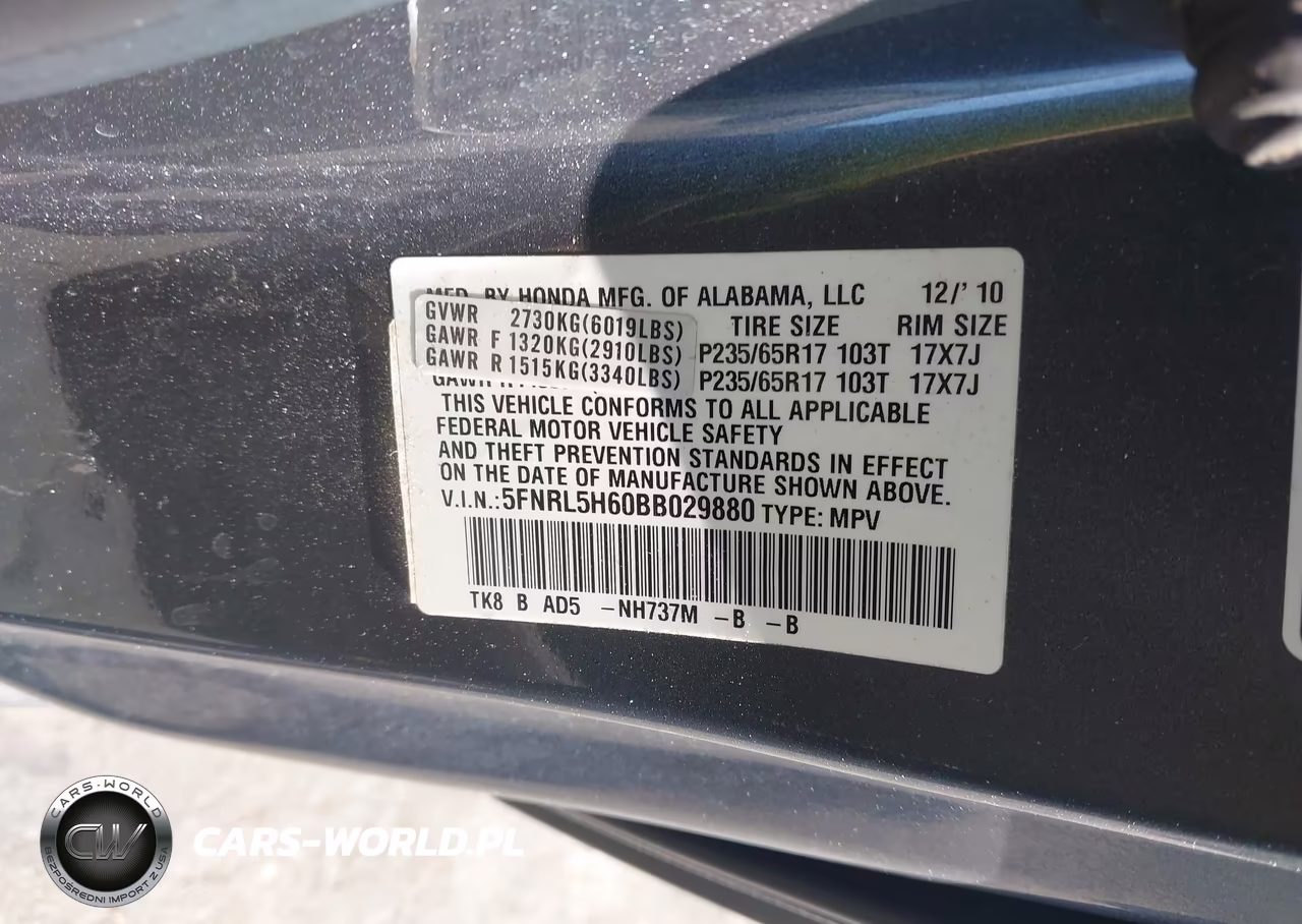 2011 Honda Odyssey Ex-L VIN:5FNRL5H60BB029880 - 9