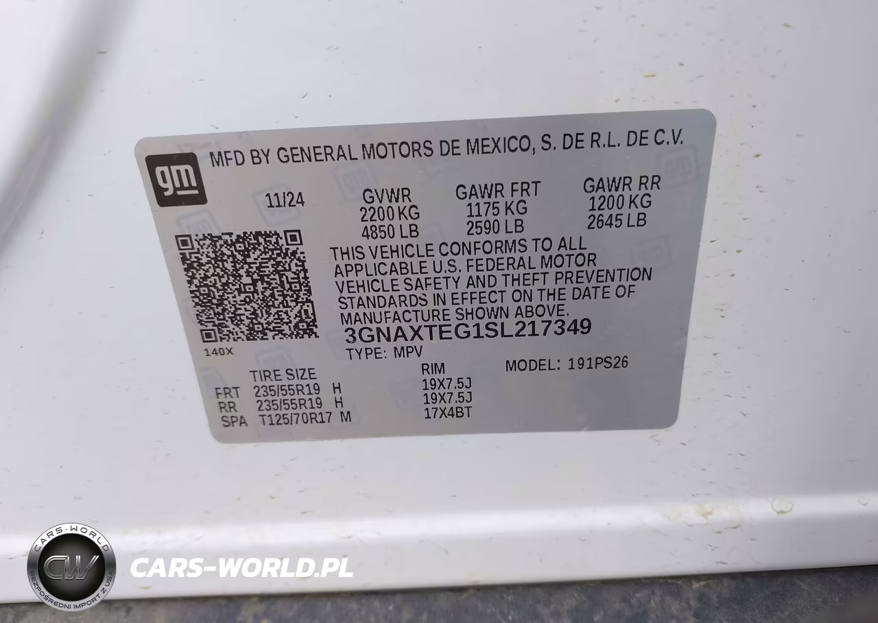 2025 Chevrolet Equinox Awd Rs VIN:3GNAXTEG1SL217349 - 9