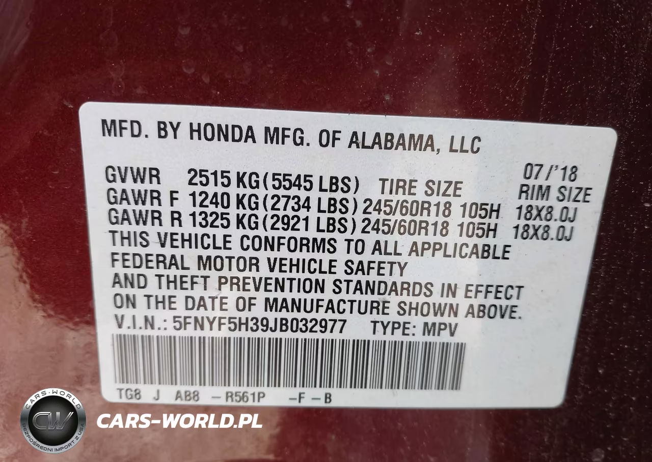 2018 Honda Pilot Ex VIN:5FNYF5H39JB032977 - 9