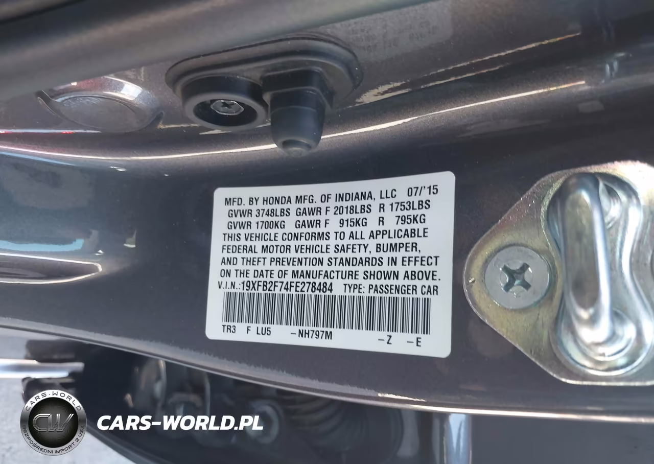 2015 Honda Civic Se VIN:19XFB2F74FE278484 - 9