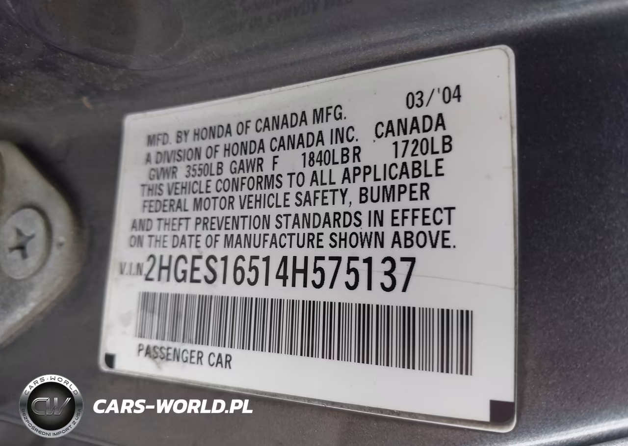 2004 Honda Civic Lx VIN:2HGES16514H575137 - 9