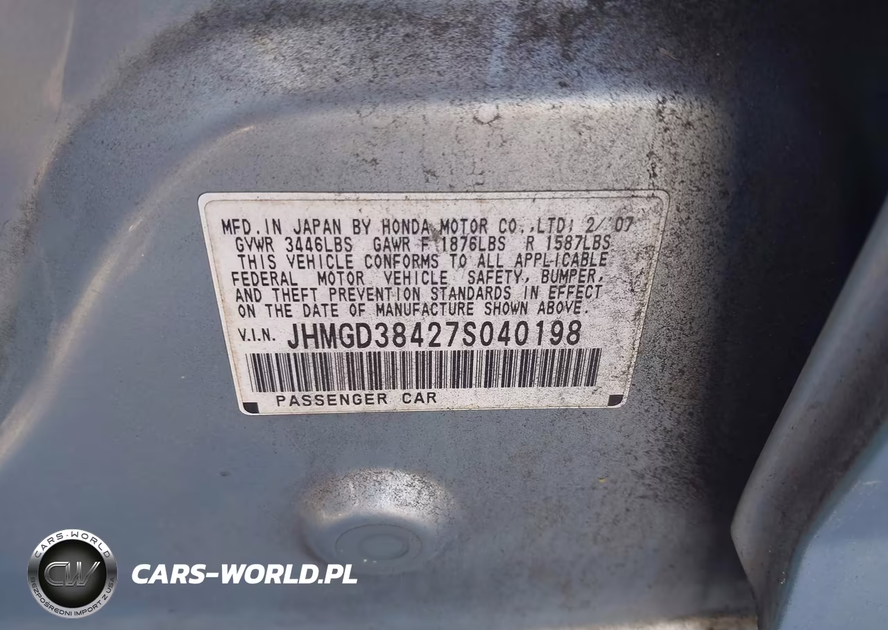 2007 Honda Fit VIN:JHMGD38427S040198 - 9