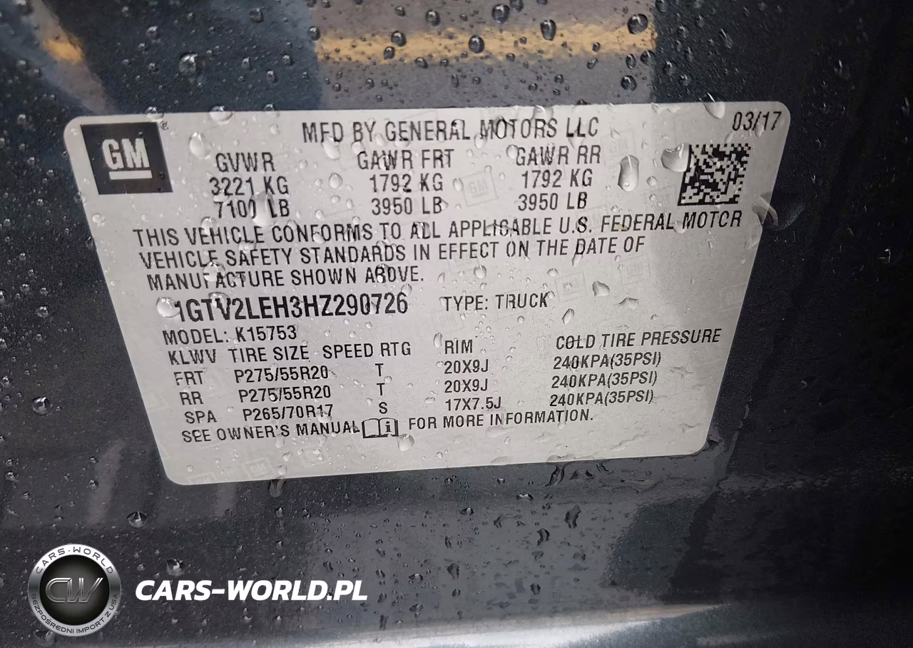 2017 GMC Sierra 1500 VIN:1GTV2LEH3HZ290726 - 9