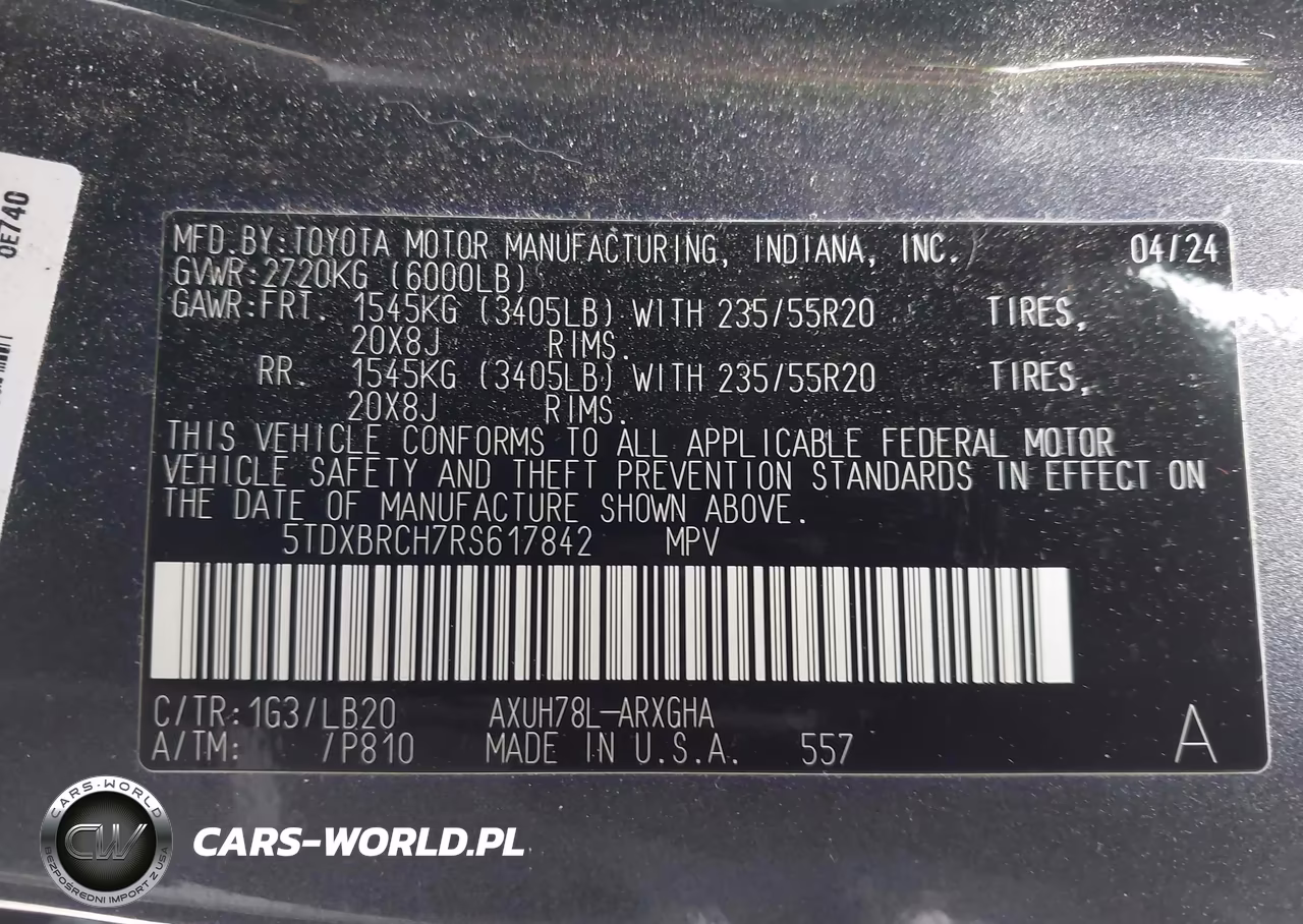 2024 Toyota Highlander Hybrid Limited VIN:5TDXBRCH7RS617842 - 9