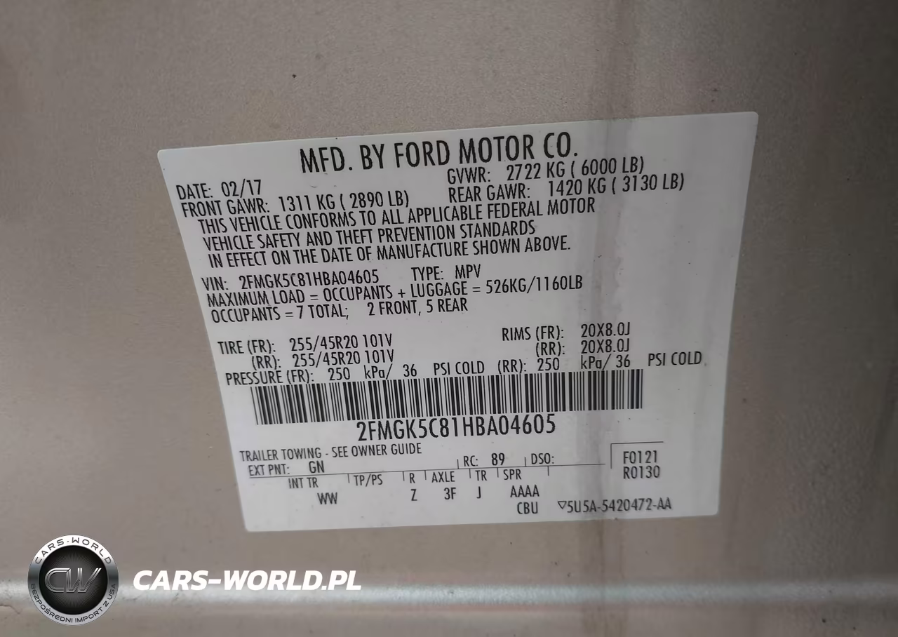 2017 Ford Flex Sel VIN:2FMGK5C81HBA04605 - 9