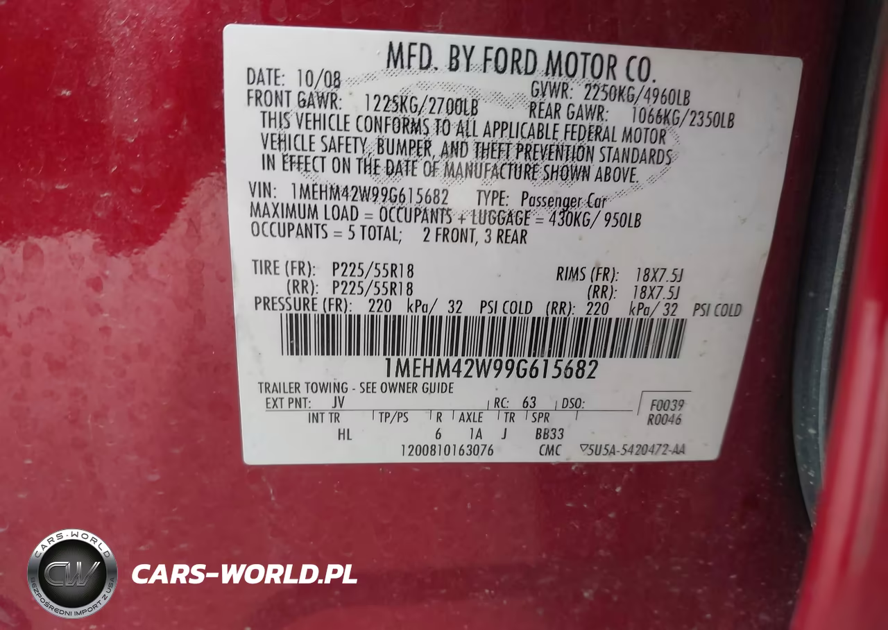 2009 Mercury Sable Premier VIN:1MEHM42W99G615682 - 9