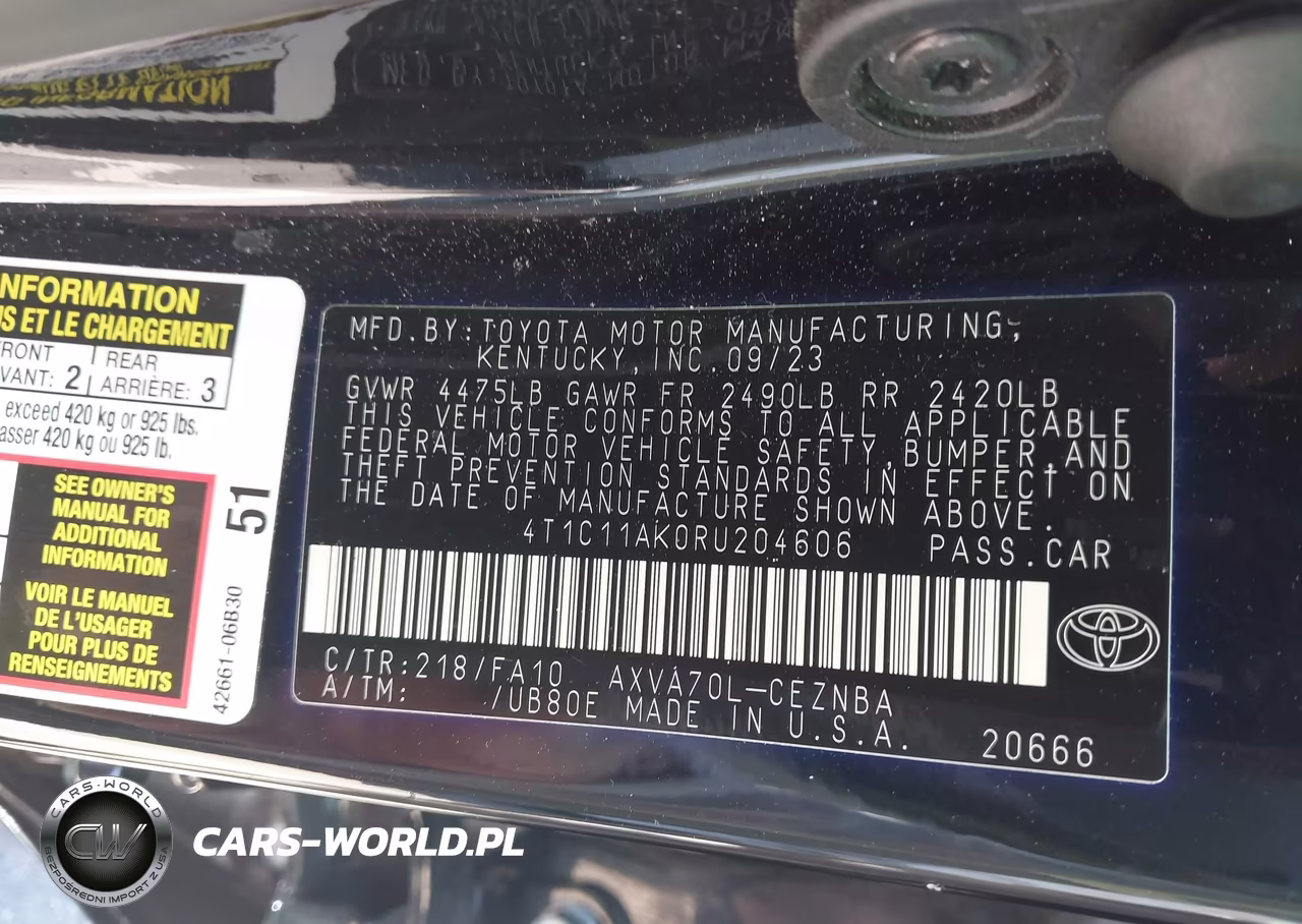 2024 Toyota Camry Le VIN:4T1C11AK0RU204606 - 9