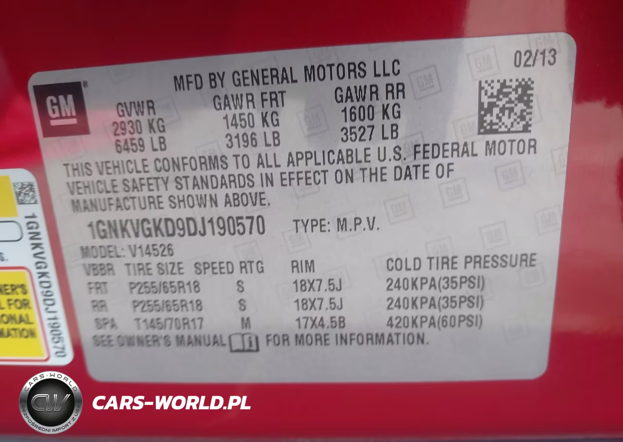 2013 Chevrolet Traverse 1Lt VIN:1GNKVGKD9DJ190570 - 9