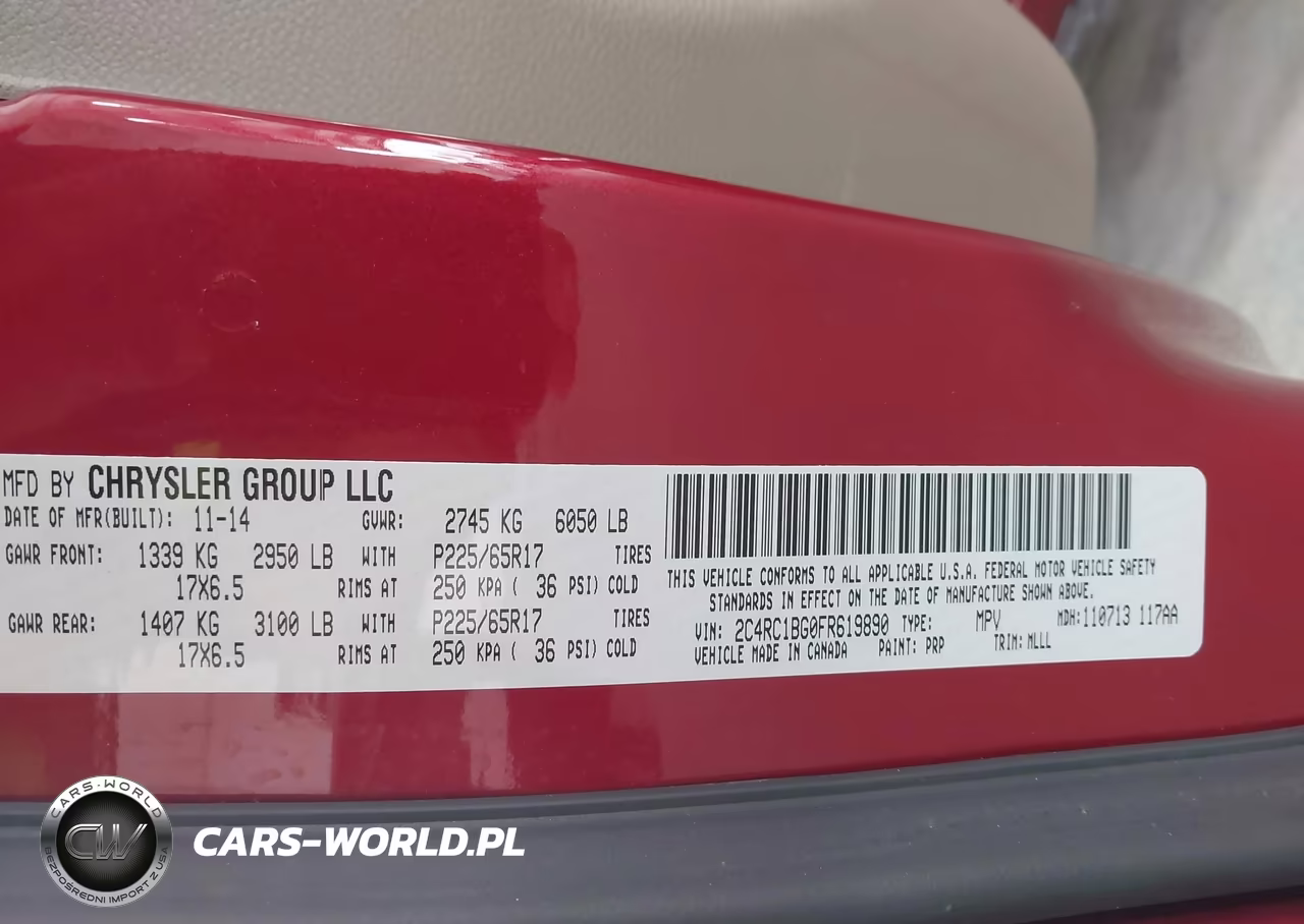 2015 Chrysler Town & Country Touring VIN:2C4RC1BG0FR619890 - 9