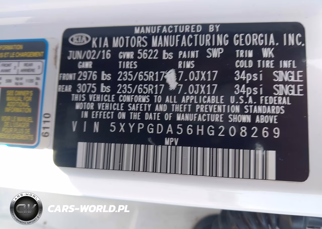 2017 Kia Sorento 3.3L Lx VIN:5XYPGDA56HG208269 - 9