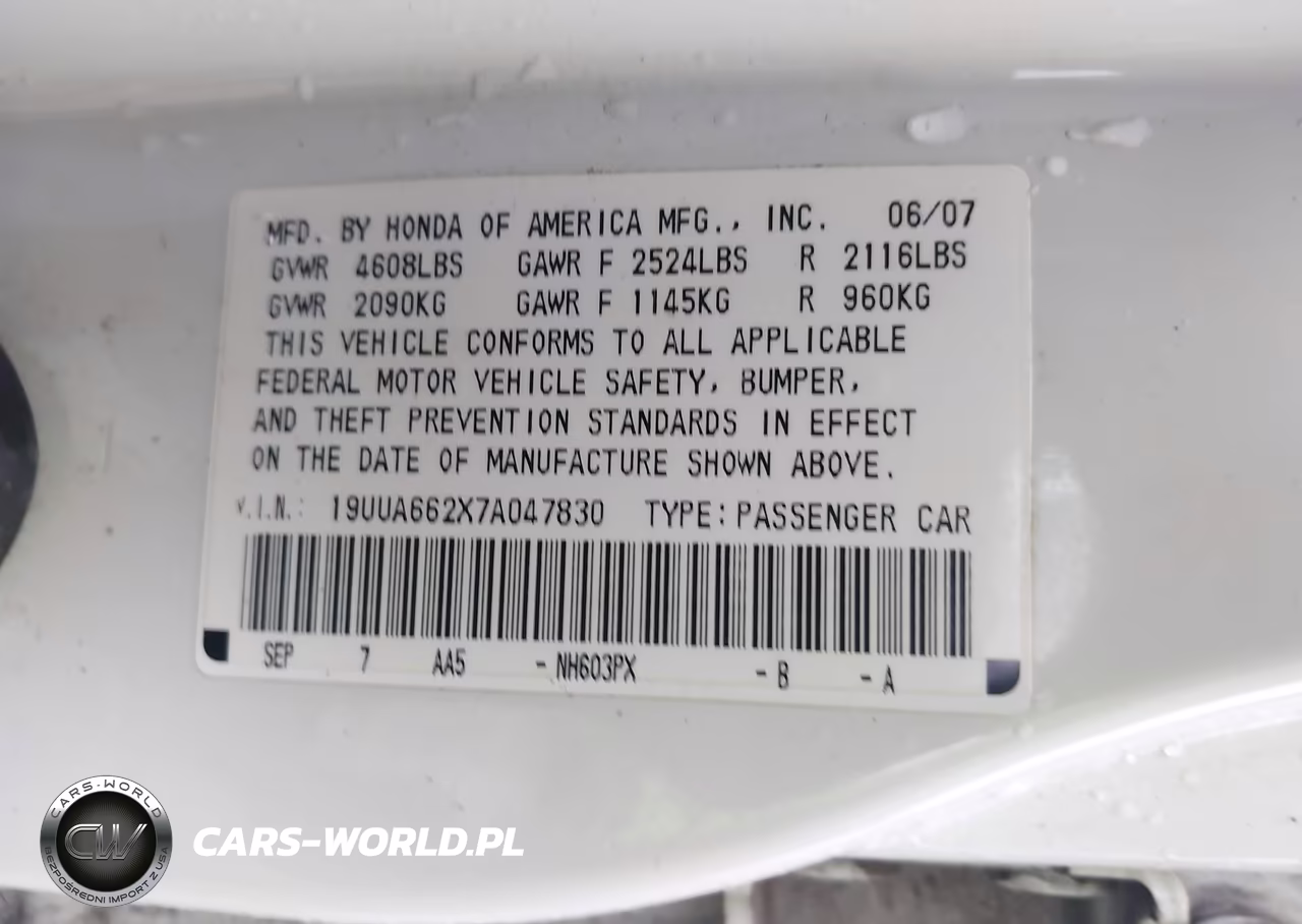 2007 Acura Tl 3.2 VIN:19UUA662X7A047830 - 9