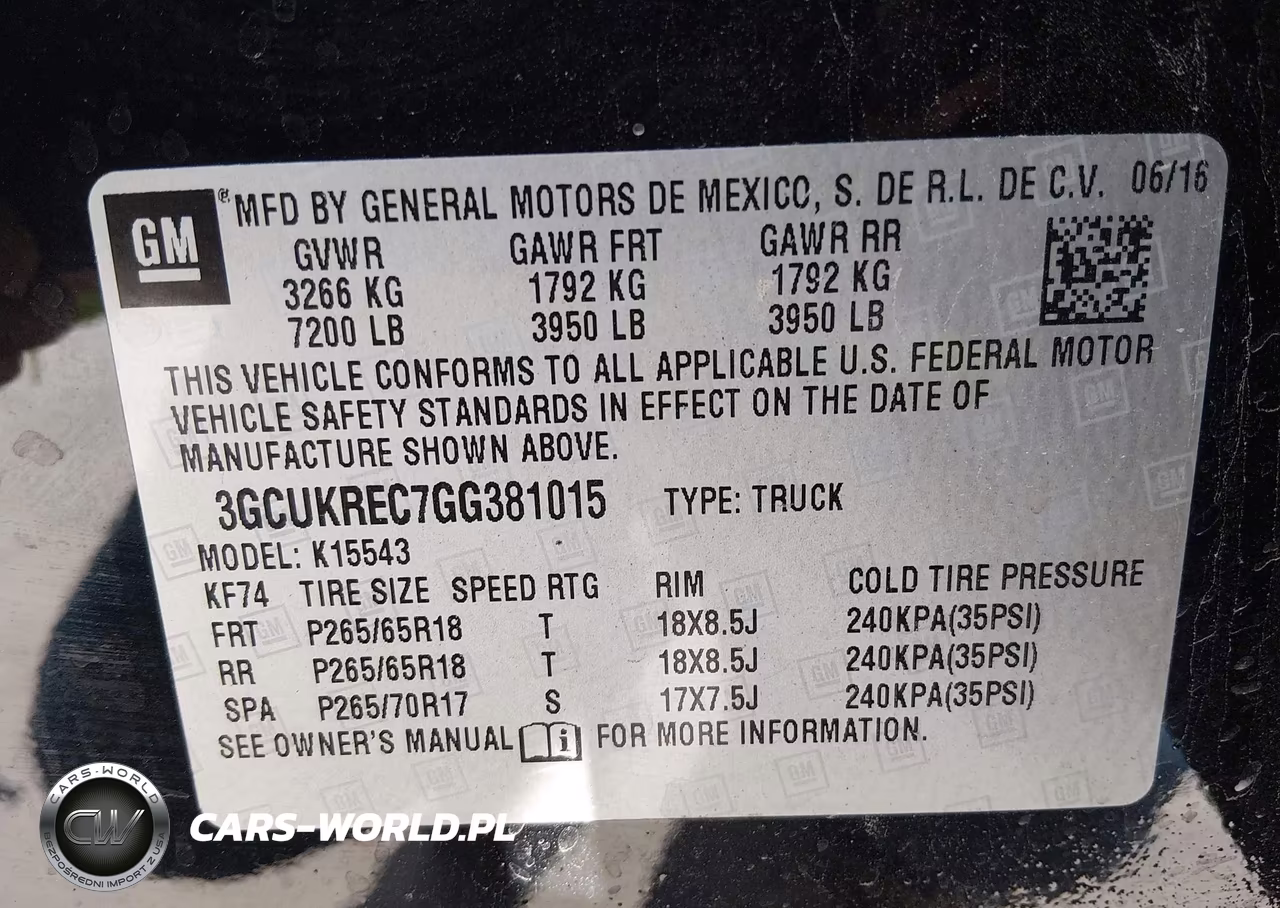 2016 Chevrolet Silverado 1500 2Lt VIN:3GCUKREC7GG381015 - 9