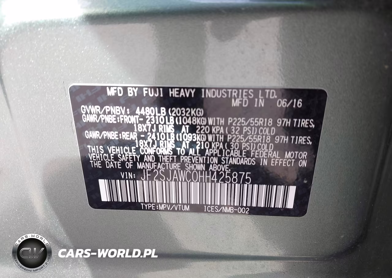 2017 Subaru Forester 2.5I Touring VIN:JF2SJAWC0HH425875 - 9