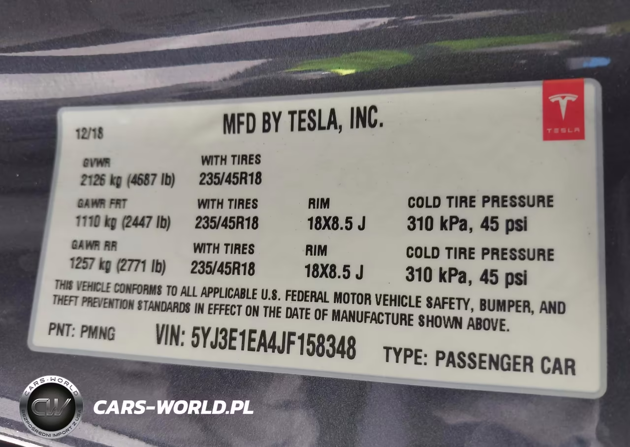 2018 Tesla Modelo 3 Long Range-Mid Range VIN:5YJ3E1EA4JF158348 - 9