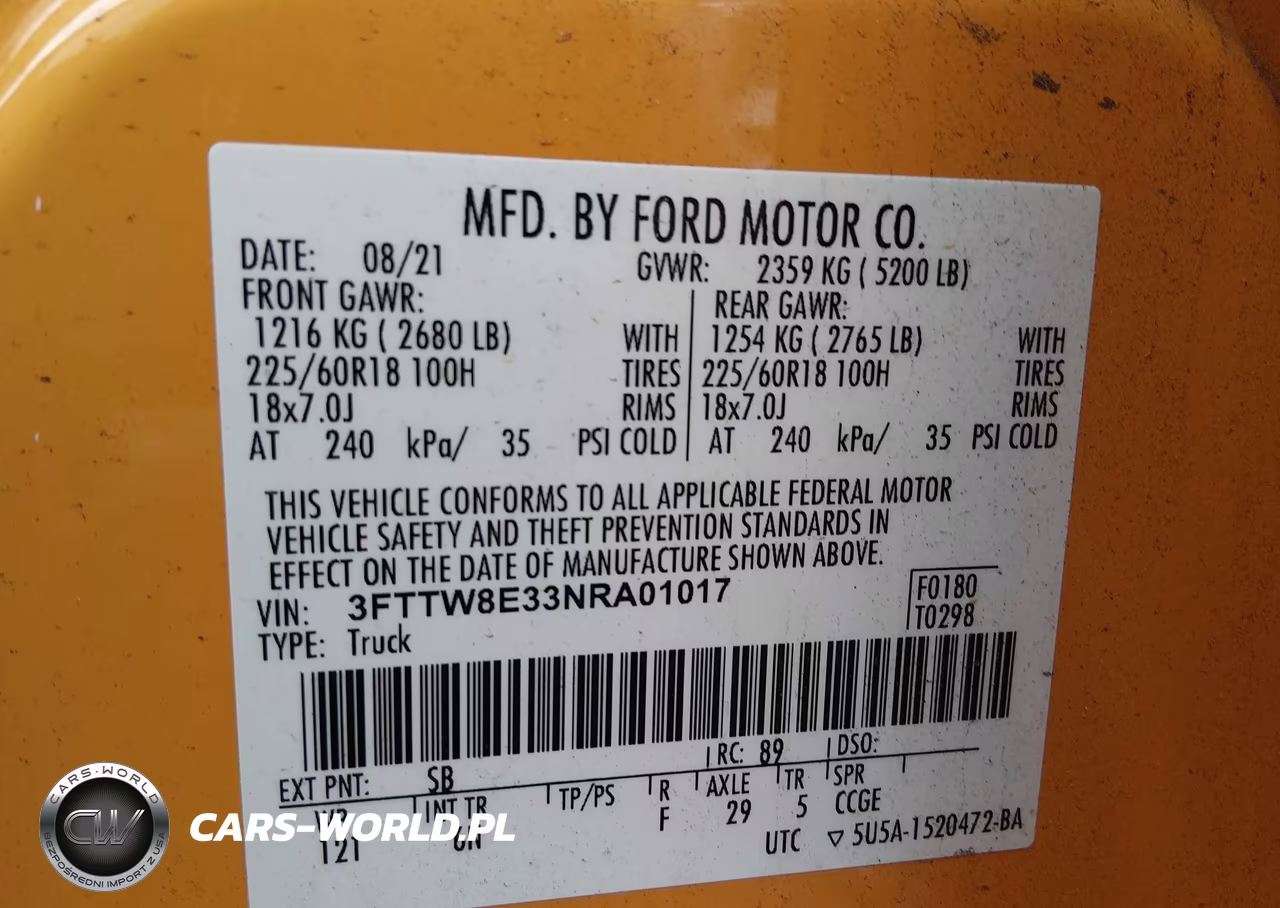 2022 Ford Maverick Lariat VIN:3FTTW8E33NRA01017 - 9