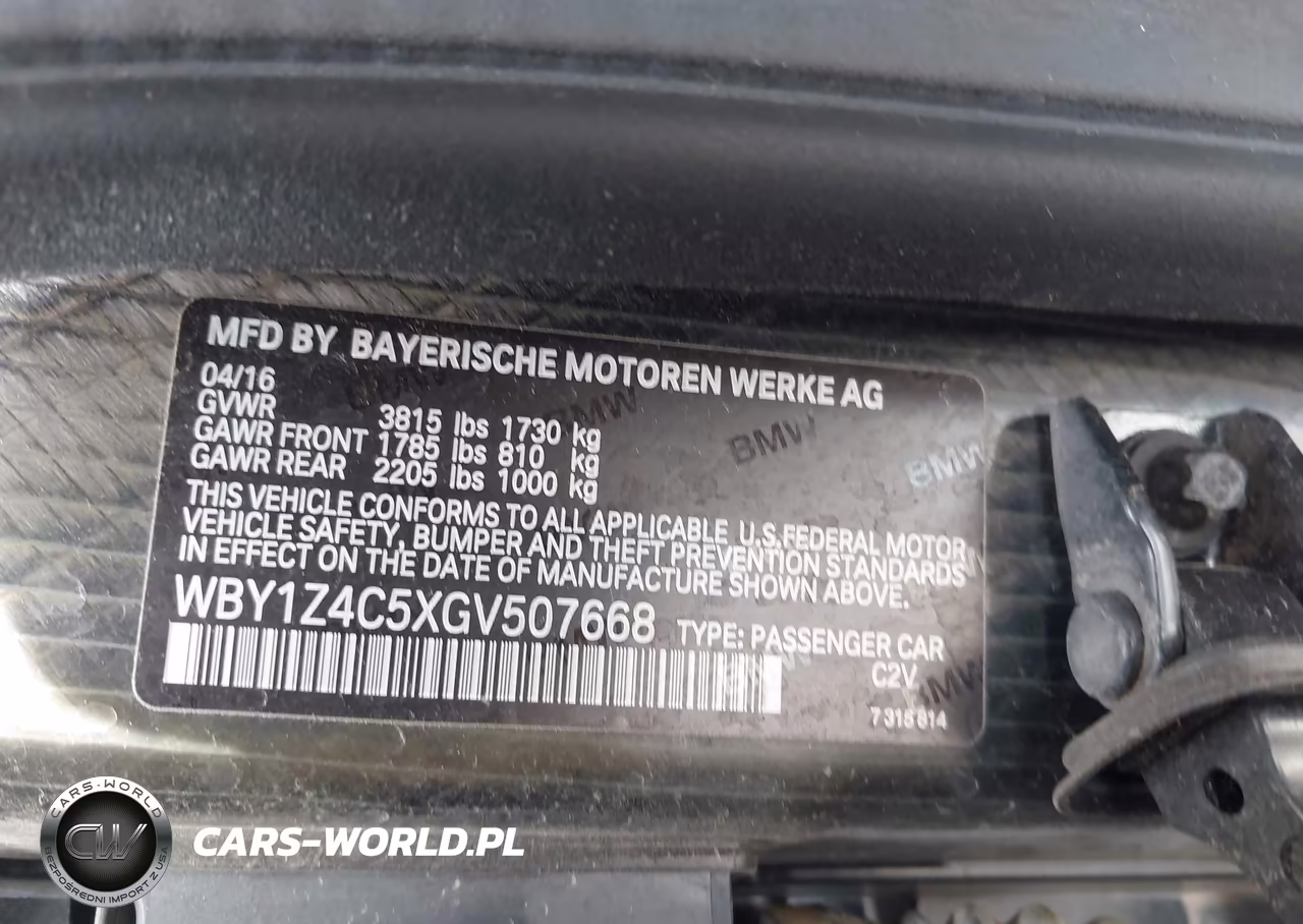 2016 BMW I3 Base W-Range Extender VIN:WBY1Z4C5XGV507668 - 9