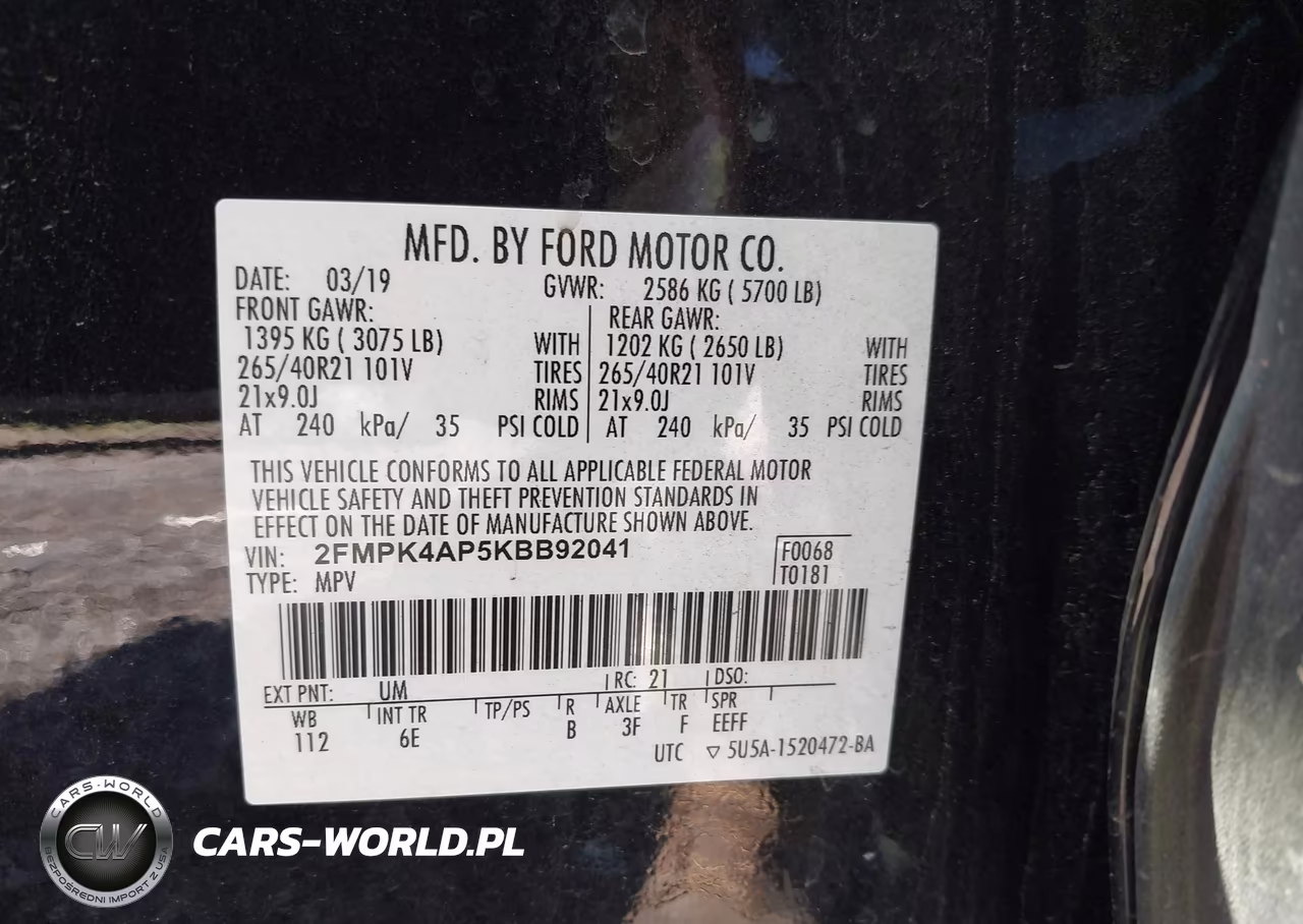 2019 Ford Edge St VIN:2FMPK4AP5KBB92041 - 9