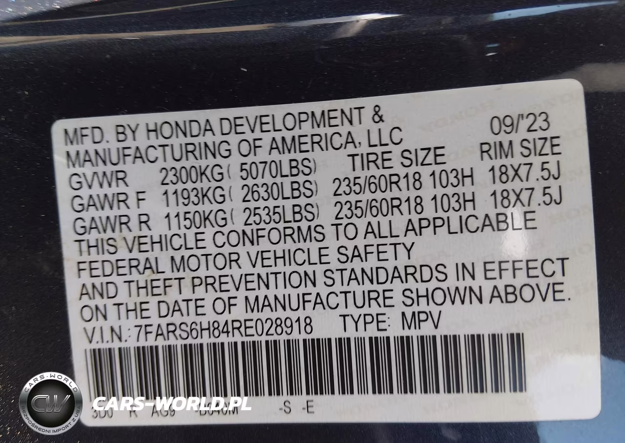 2024 Honda Cr-V Hybrid Sport-L VIN:7FARS6H84RE028918 - 9