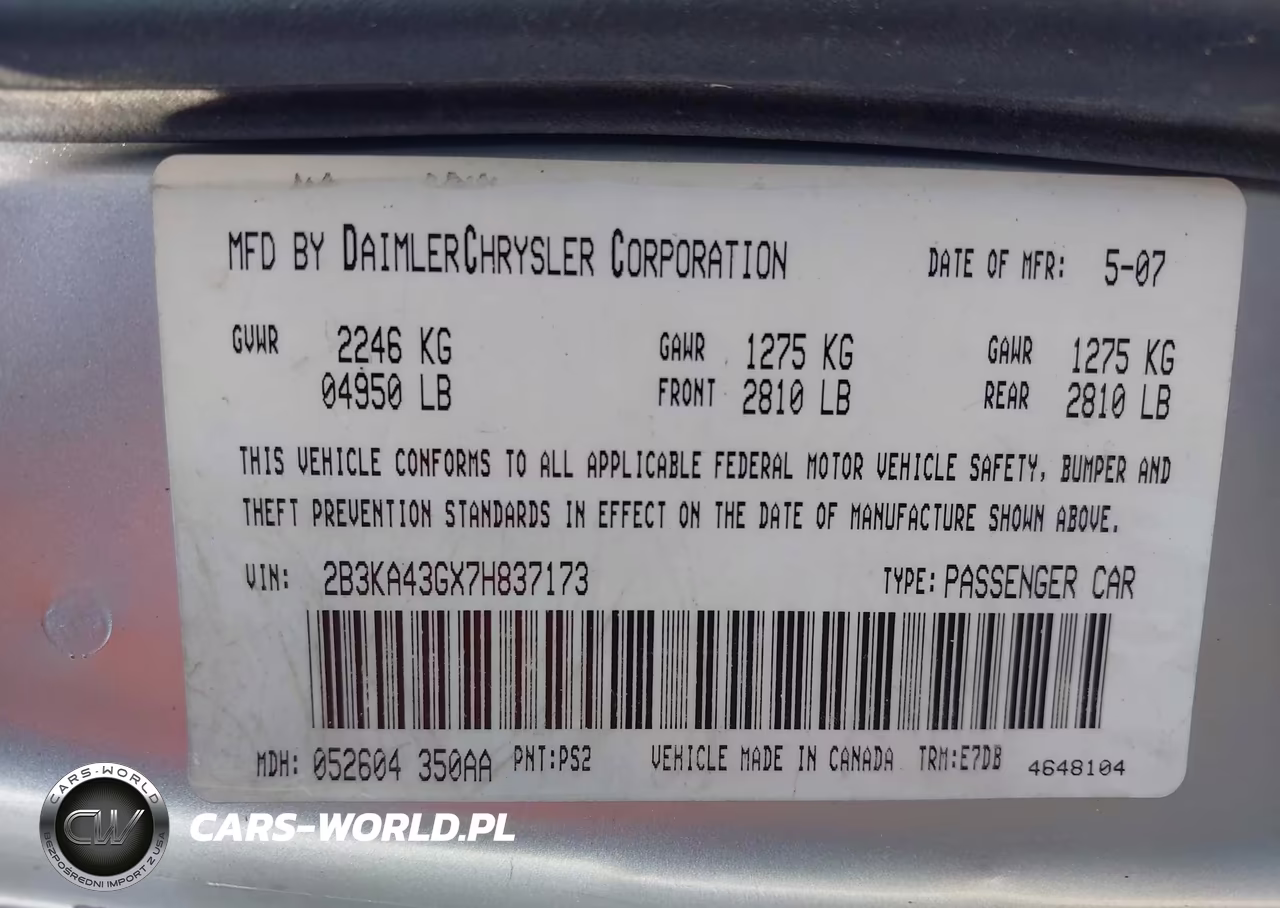 2007 Dodge Charger VIN:2B3KA43GX7H837173 - 9