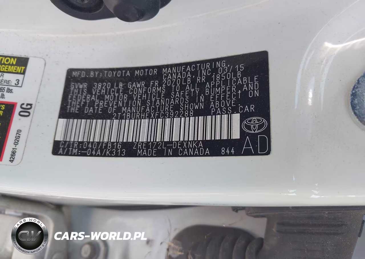 2015 Toyota Corolla Le VIN:2T1BURHEXFC392288 - 9