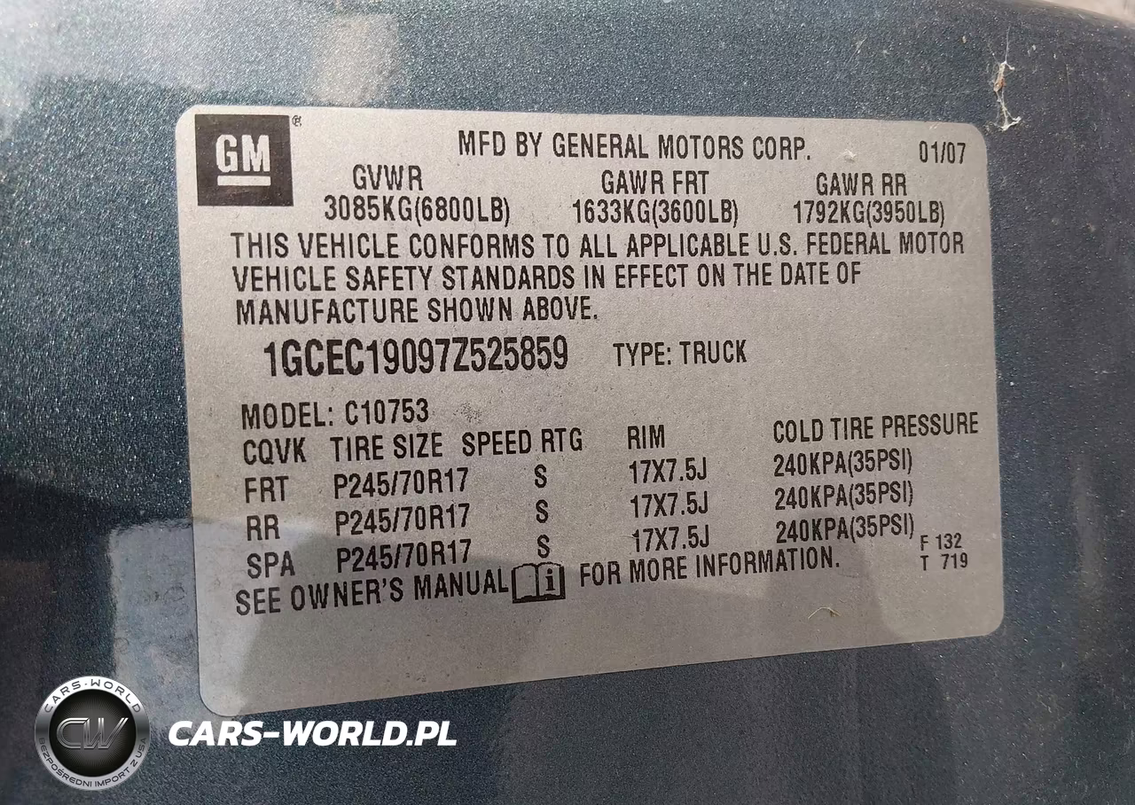 2007 Chevrolet Silverado 1500 Lt1 VIN:1GCEC19097Z525859 - 9