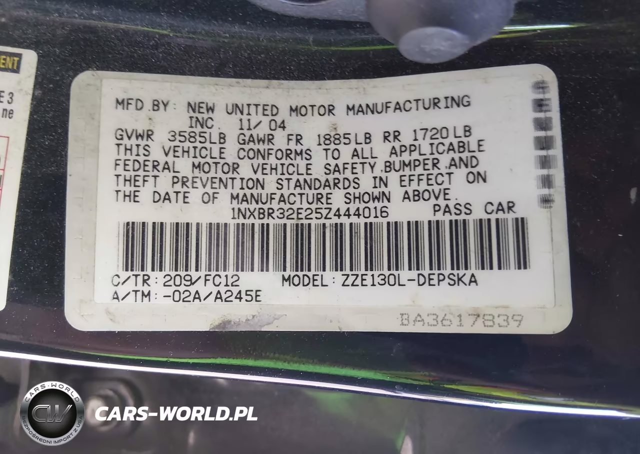 2005 Toyota Corolla S VIN:1NXBR32E25Z444016 - 9