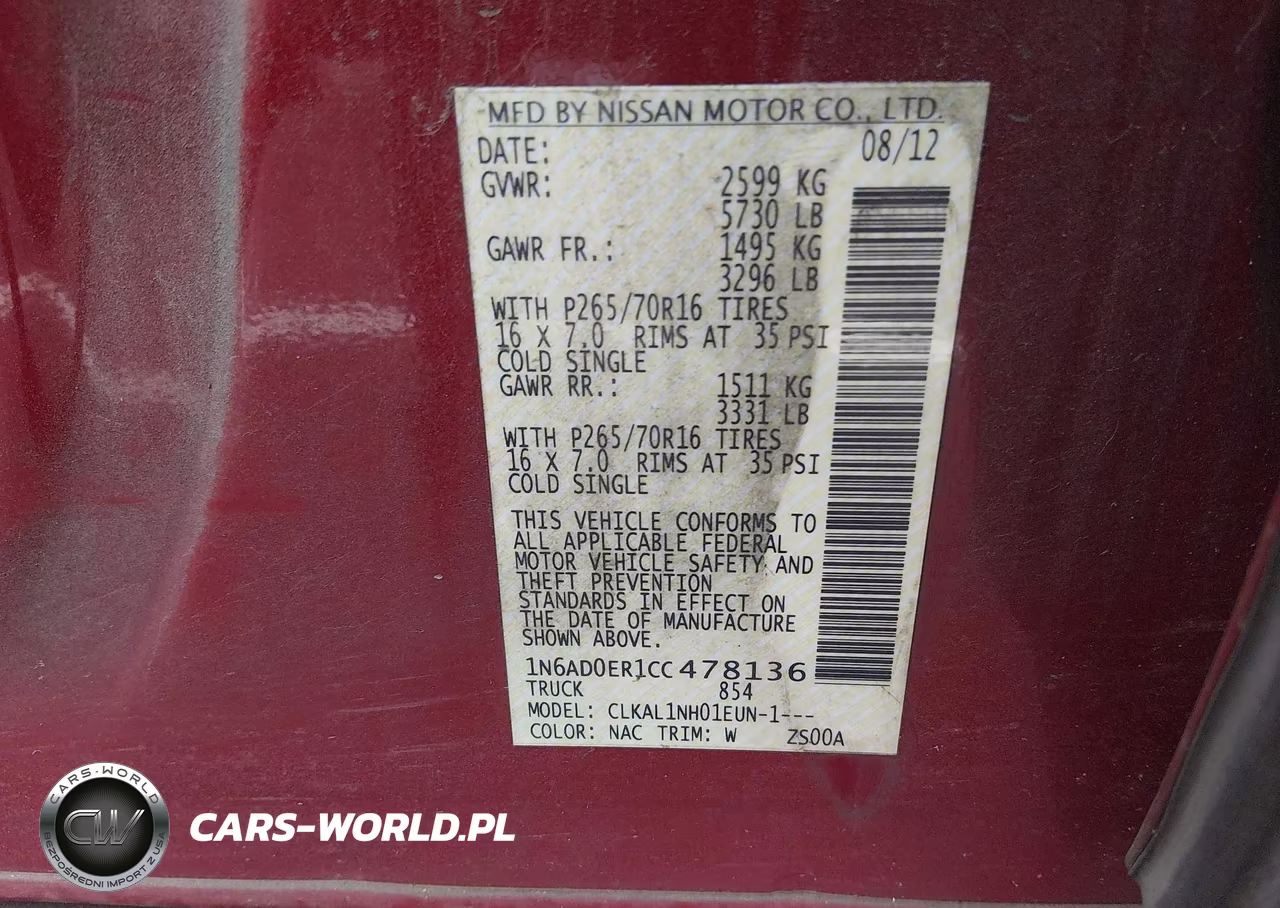 2012 Nissan Frontier S VIN:1N6AD0ER1CC478136 - 9