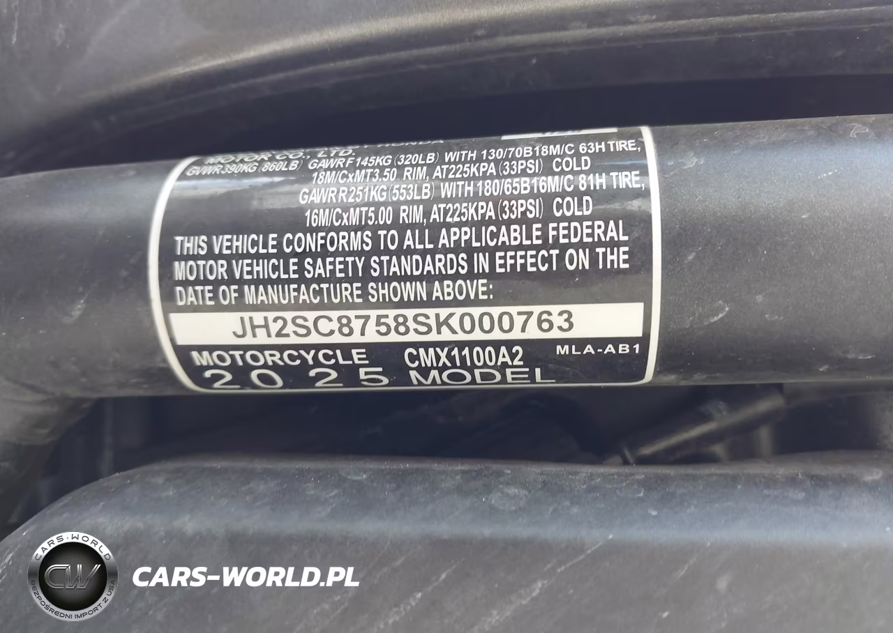 2025 Honda Cmx1100 A2 VIN:JH2SC8758SK000763 - 10
