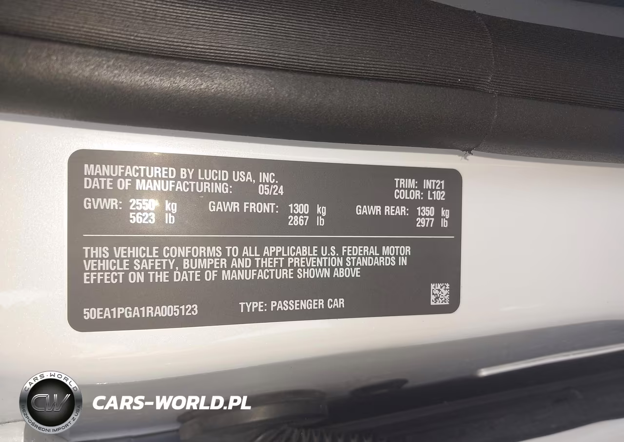 2024 Lucid Air Pure VIN:50EA1PGA1RA005123 - 9
