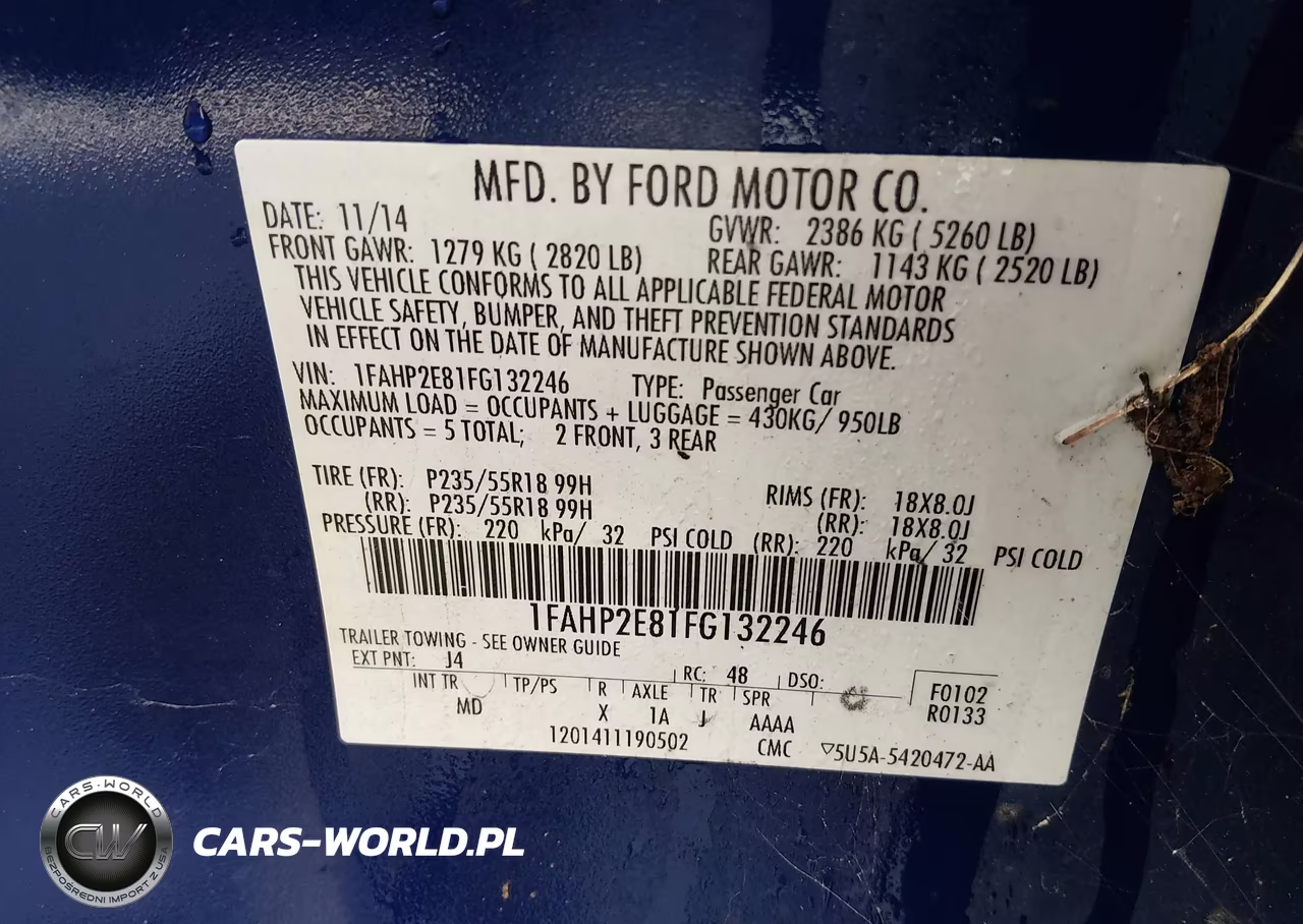 2015 Ford Taurus Sel VIN:1FAHP2E81FG132246 - 9